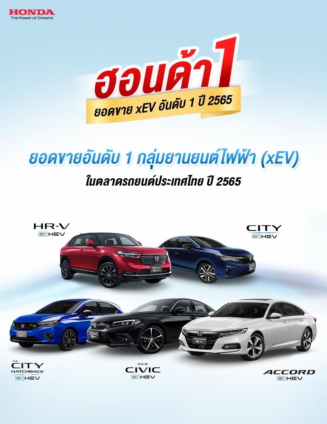 <strong>ฮอนด้าคว้าอันดับ 1 <a>ยอดขายกลุ่ม </a>xEV ในตลาดรถยนต์ประเทศไทยปี 2565พิสูจน์<a>ความเชื่อมั่นในยนตรกรรมฟูลไฮบริด </a>e:HEV</strong>