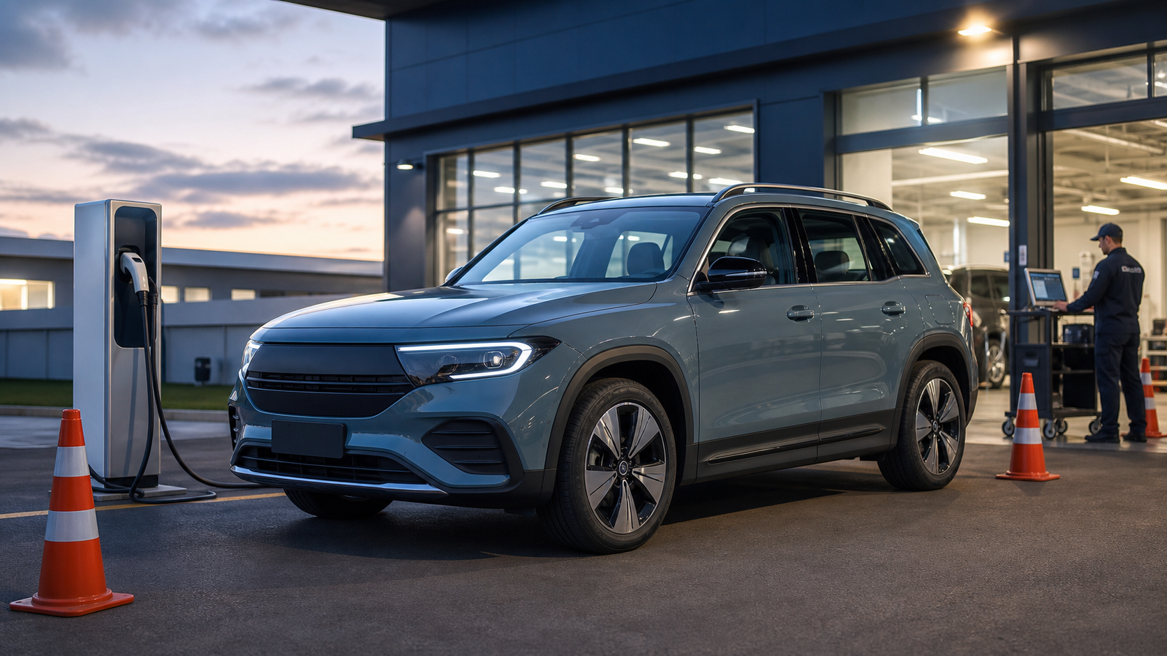 ภาพประกอบ Mercedes-Benz EQB style รถ EV SUV พรีเมียมในศูนย์บริการ